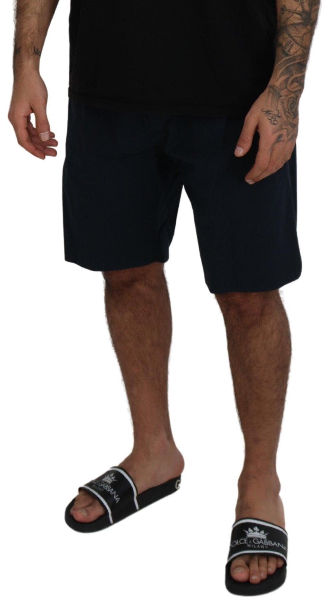 Dolce & Gabbana Elegant Blue Cotton Blend Shorts - Arichezz.store