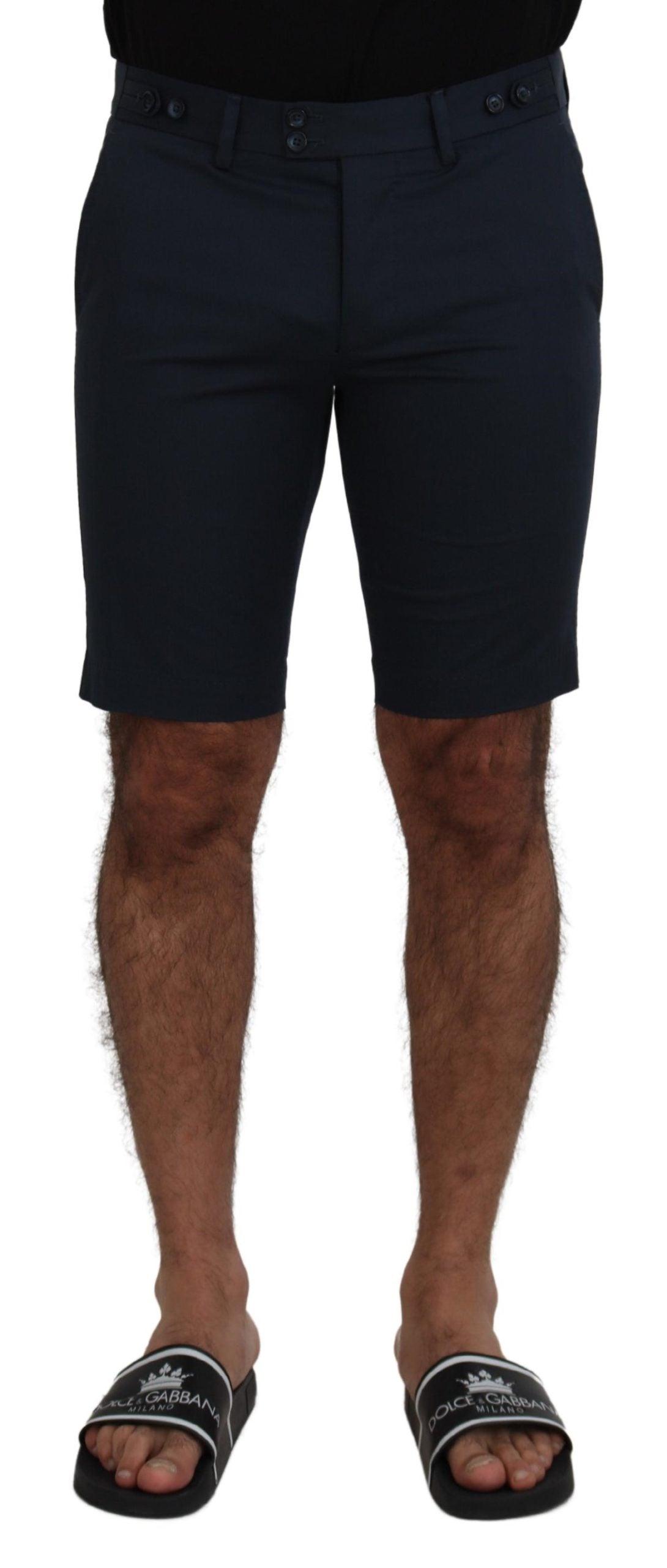 Dolce & Gabbana Elegant Blue Cotton Blend Shorts - Arichezz.store