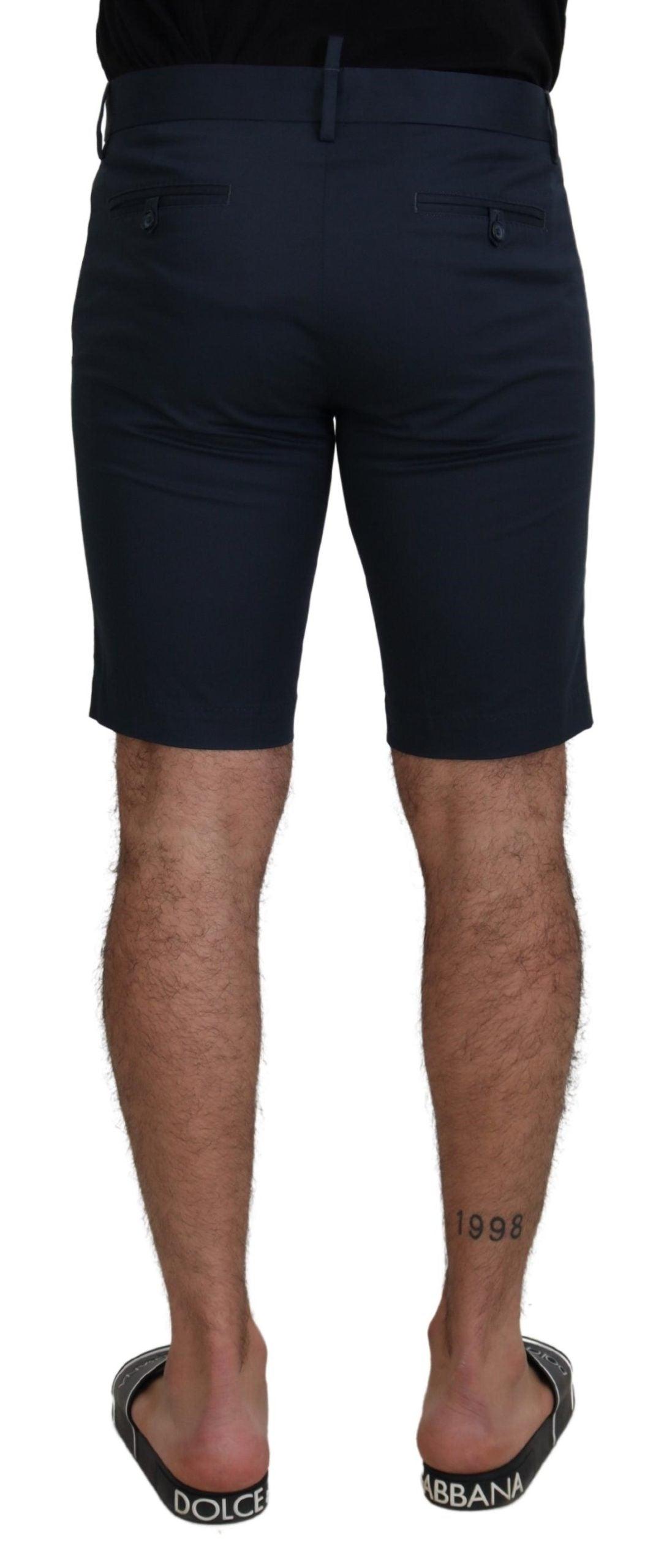 Dolce & Gabbana Elegant Blue Cotton Blend Shorts - Arichezz.store