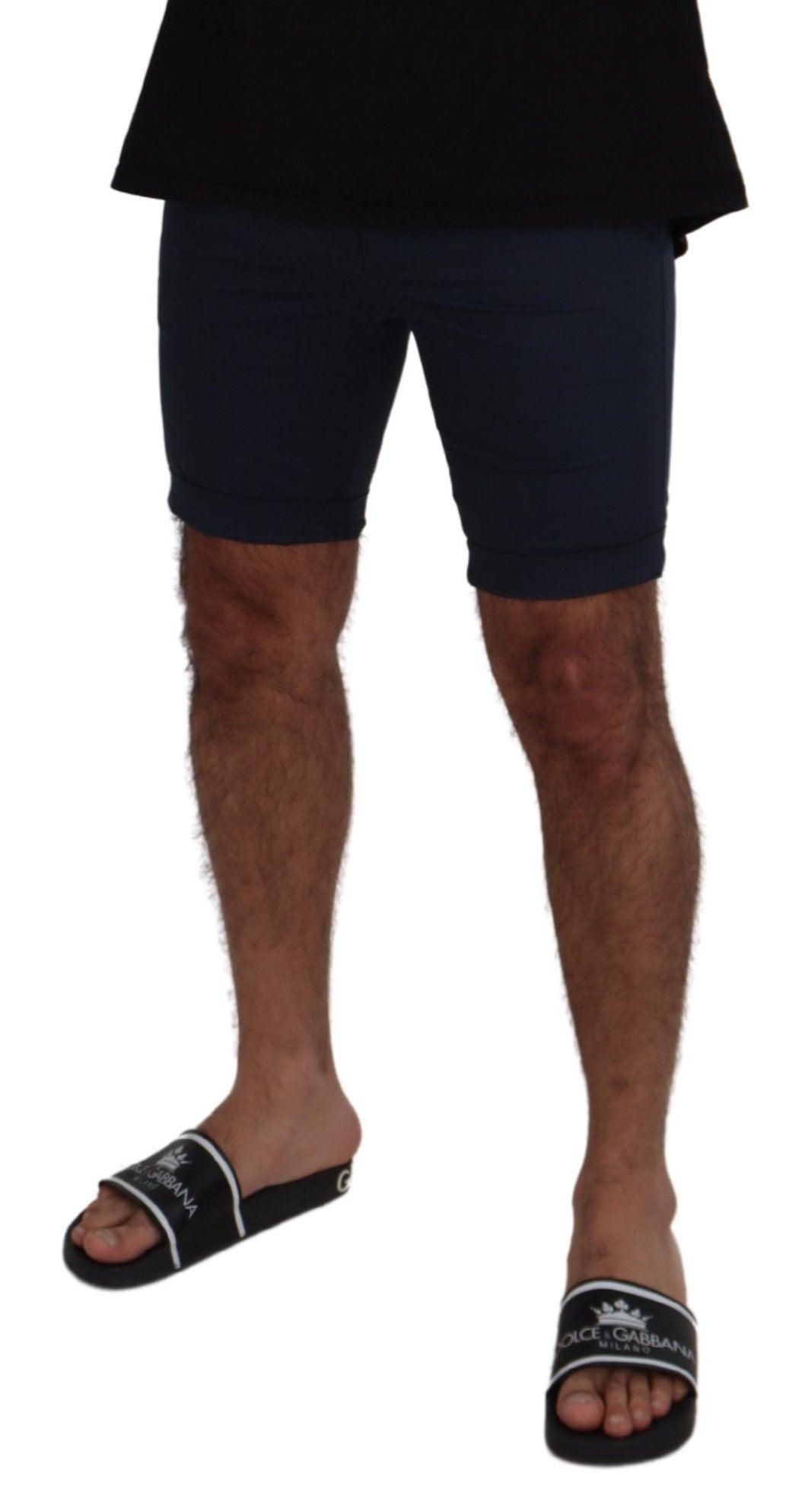 Dolce & Gabbana Elegant Blue Cotton Blend Shorts - Arichezz.store