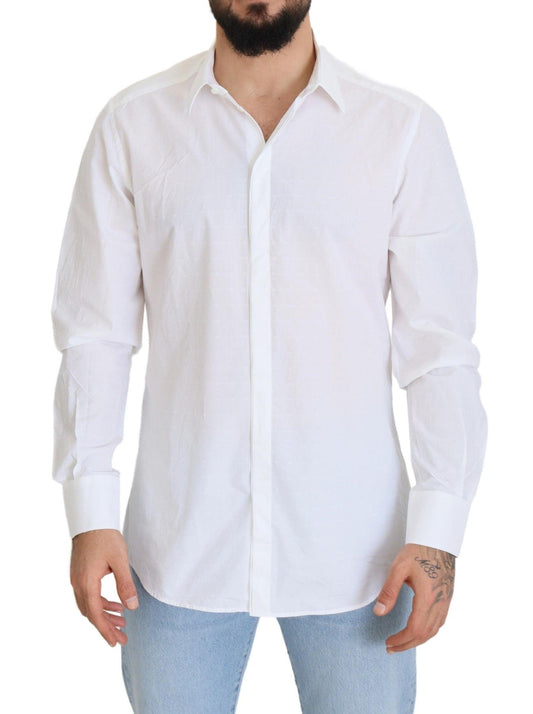 Dolce & Gabbana Elegance Reimagined White Cotton Dress Shirt - Arichezz.store