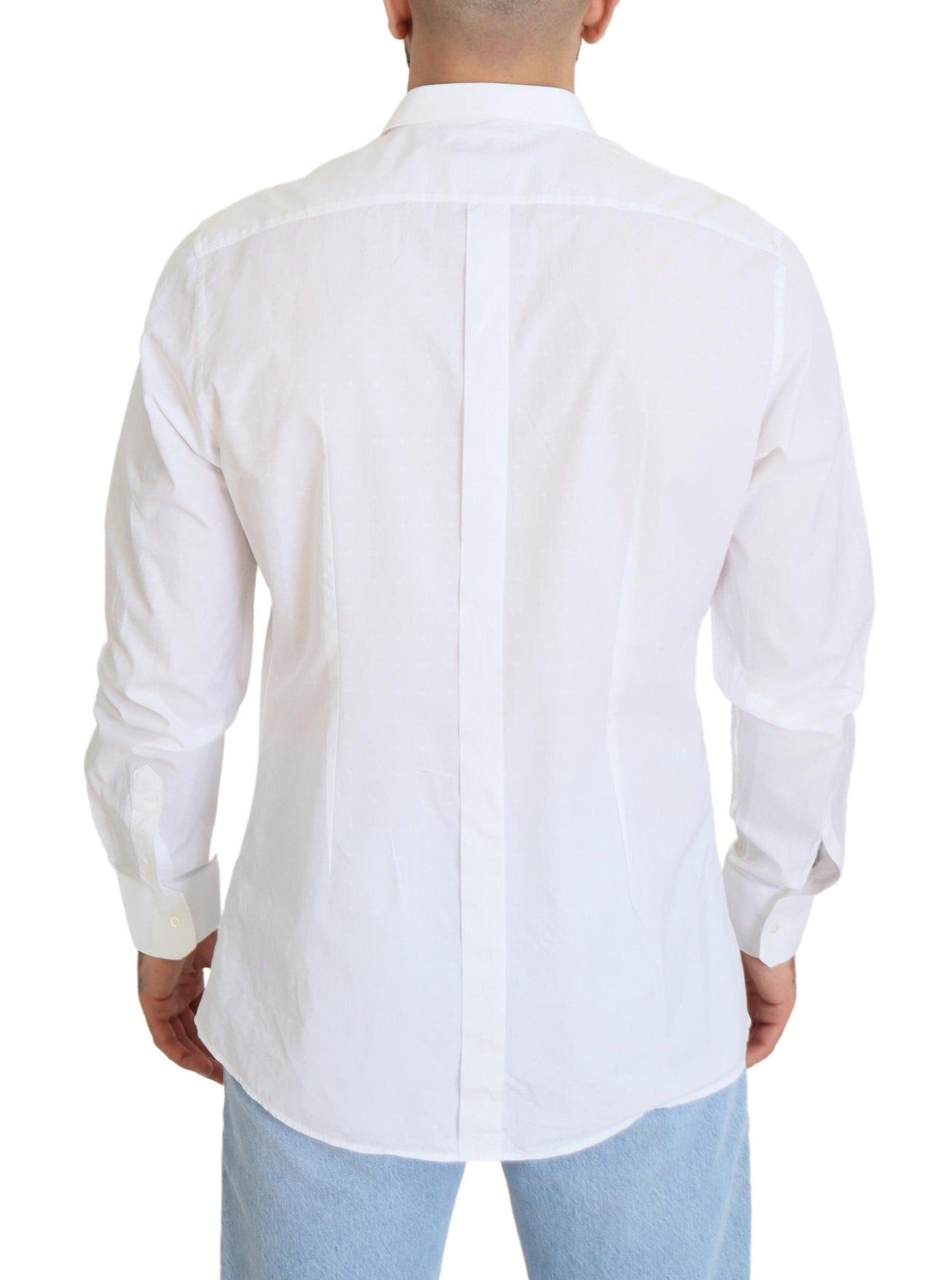 Dolce & Gabbana Elegance Reimagined White Cotton Dress Shirt - Arichezz.store