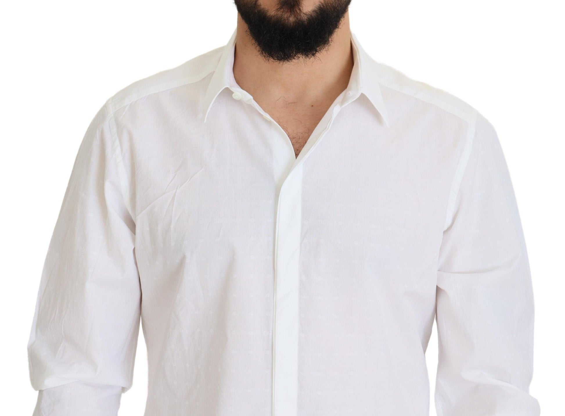 Dolce & Gabbana Elegance Reimagined White Cotton Dress Shirt - Arichezz.store