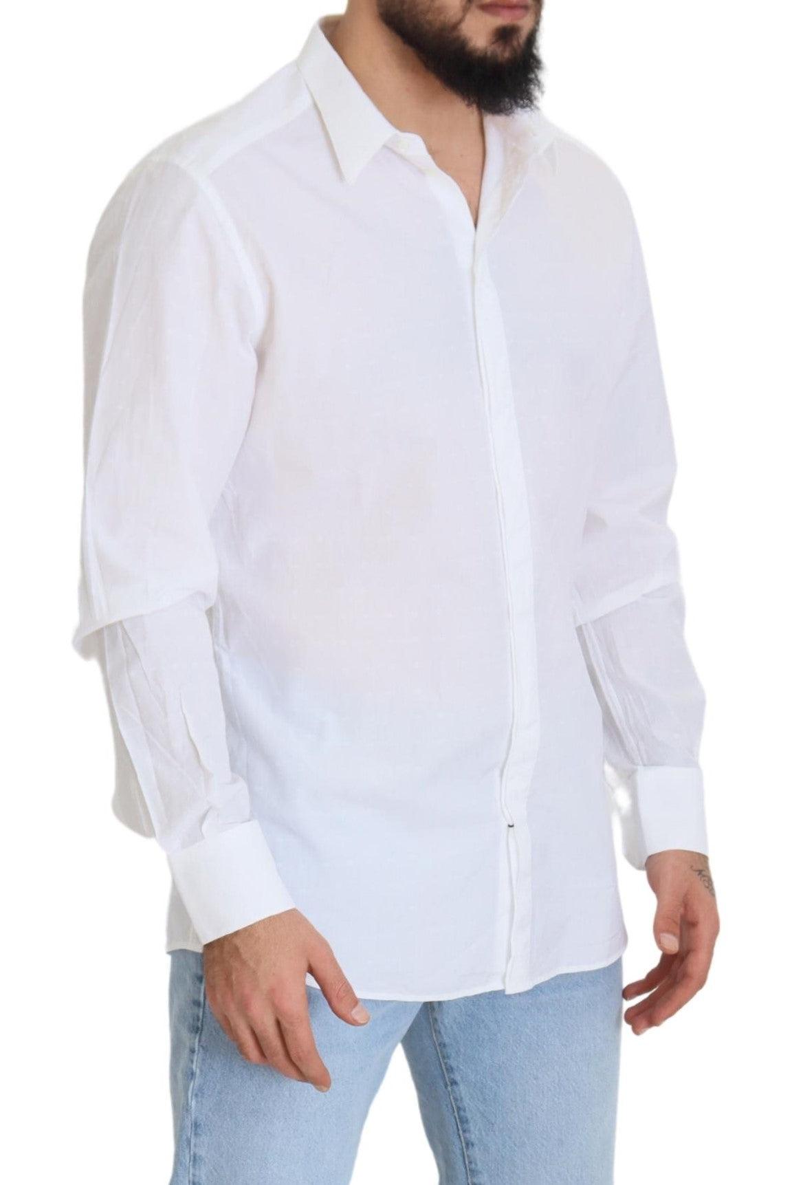 Dolce & Gabbana Elegance Reimagined White Cotton Dress Shirt - Arichezz.store