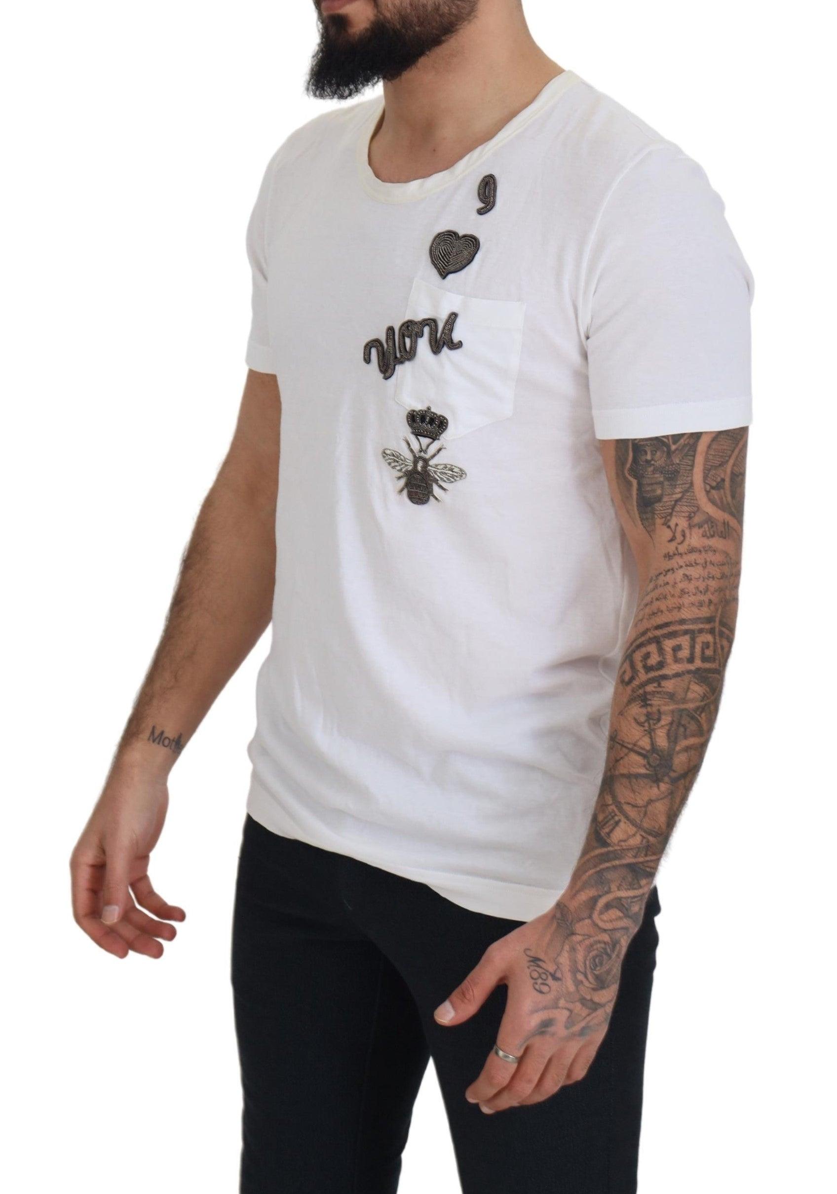 Dolce & Gabbana Elegant White Crewneck Cotton Silk Tee - Arichezz.store