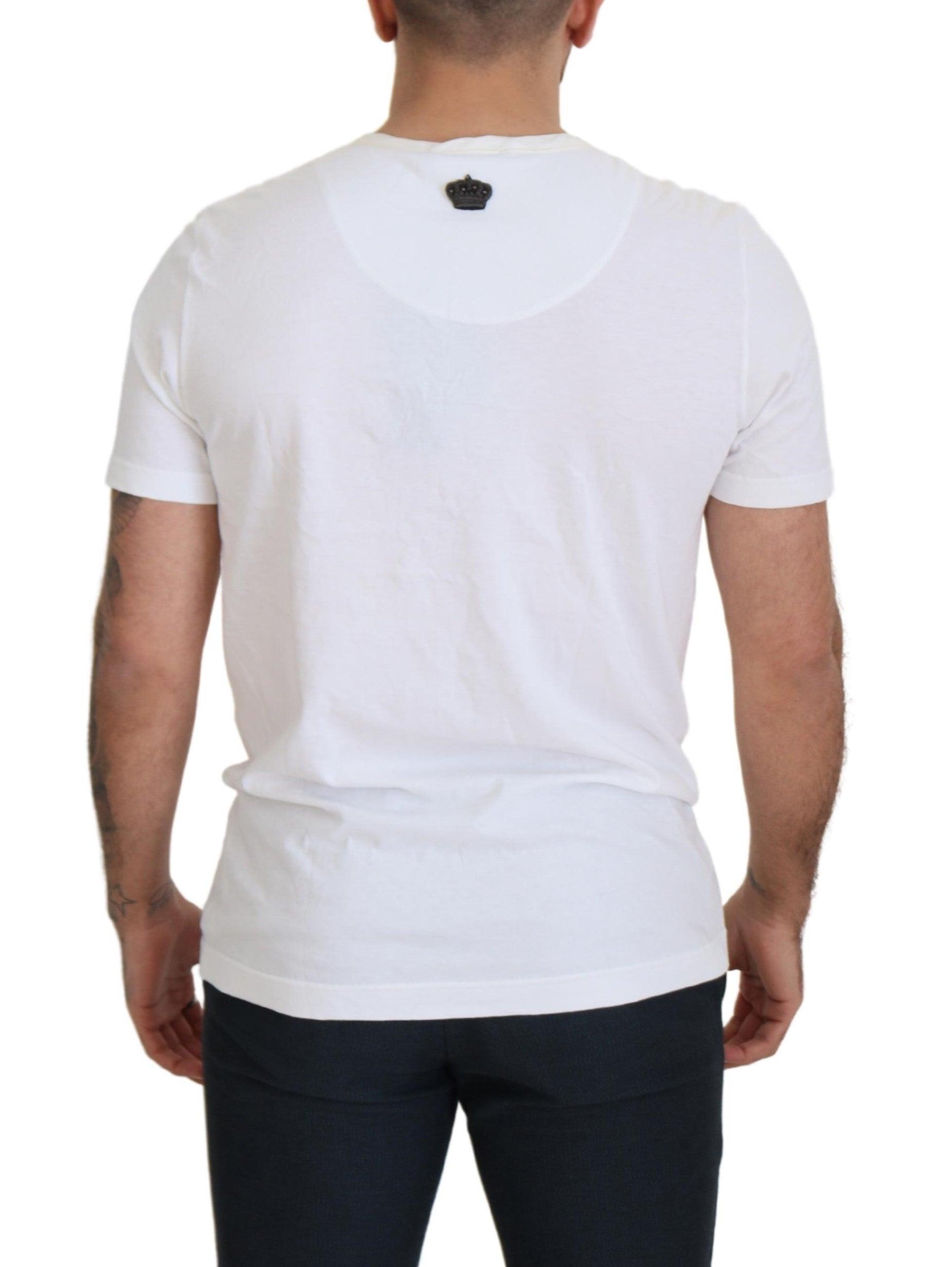 Dolce & Gabbana Elegant White Crewneck Cotton Silk Tee - Arichezz.store