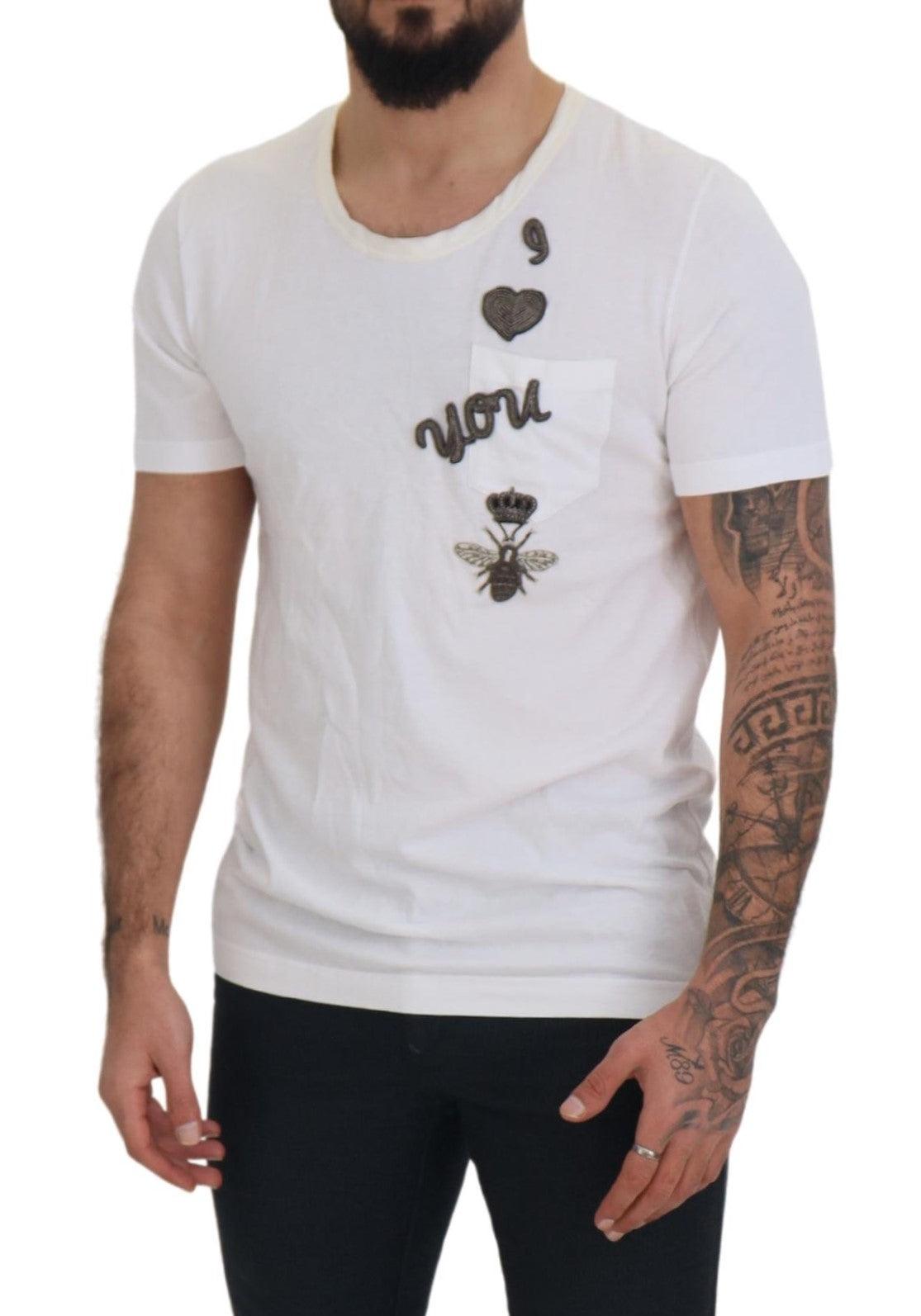 Dolce & Gabbana Elegant White Crewneck Cotton Silk Tee - Arichezz.store