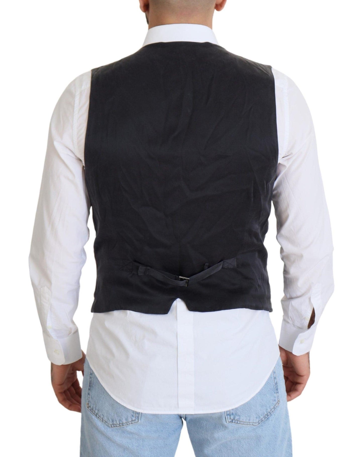 Dolce & Gabbana Elegant Black Double Breasted Dress Vest - Arichezz.store