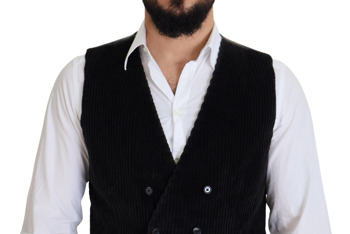 Dolce & Gabbana Elegant Black Double Breasted Dress Vest - Arichezz.store