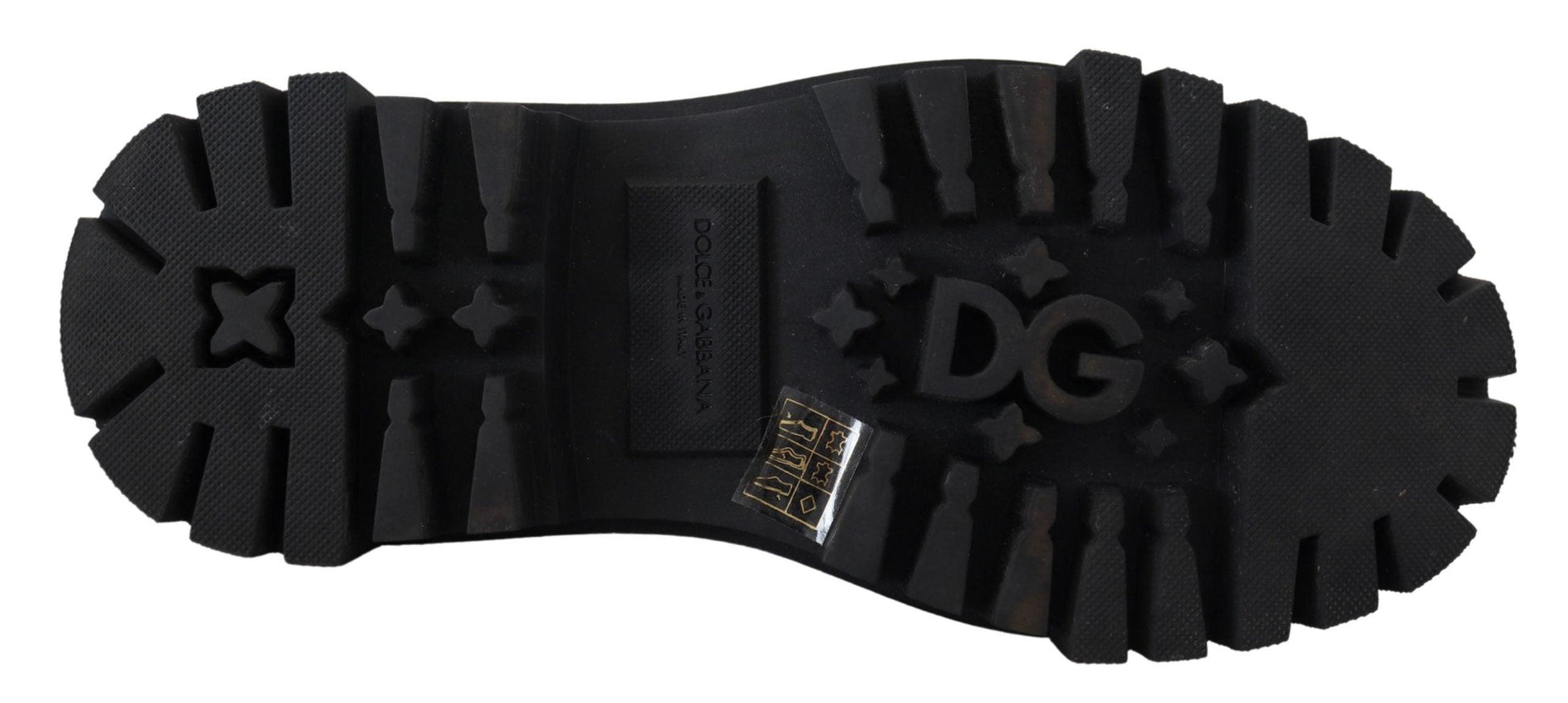 Dolce & Gabbana Timeless Black Leather Derby Flats with Glam Accents - Arichezz.store