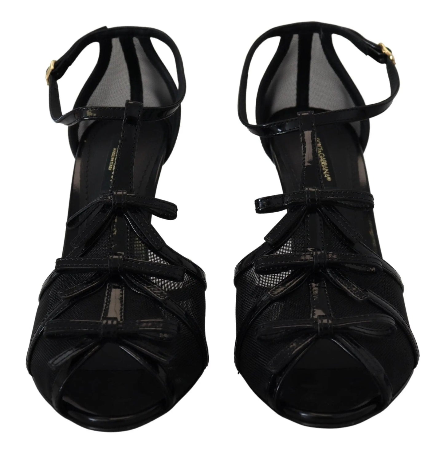 Dolce & Gabbana Elegant Black Stiletto Heeled Sandals - Arichezz.store