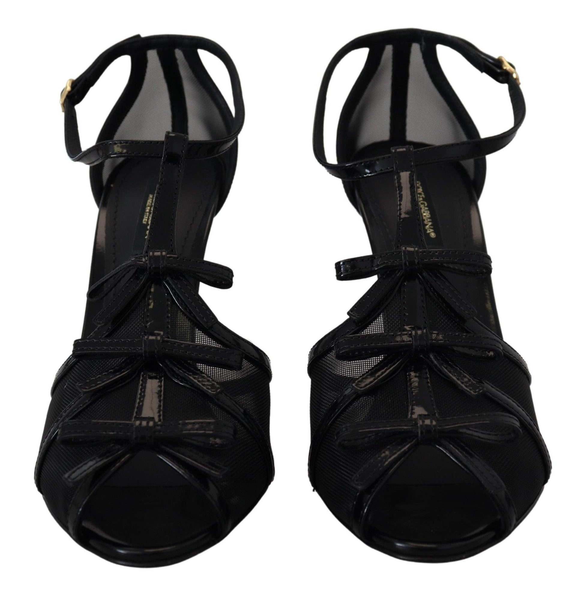 Dolce & Gabbana Elegant Black Stiletto Heeled Sandals - Arichezz.store