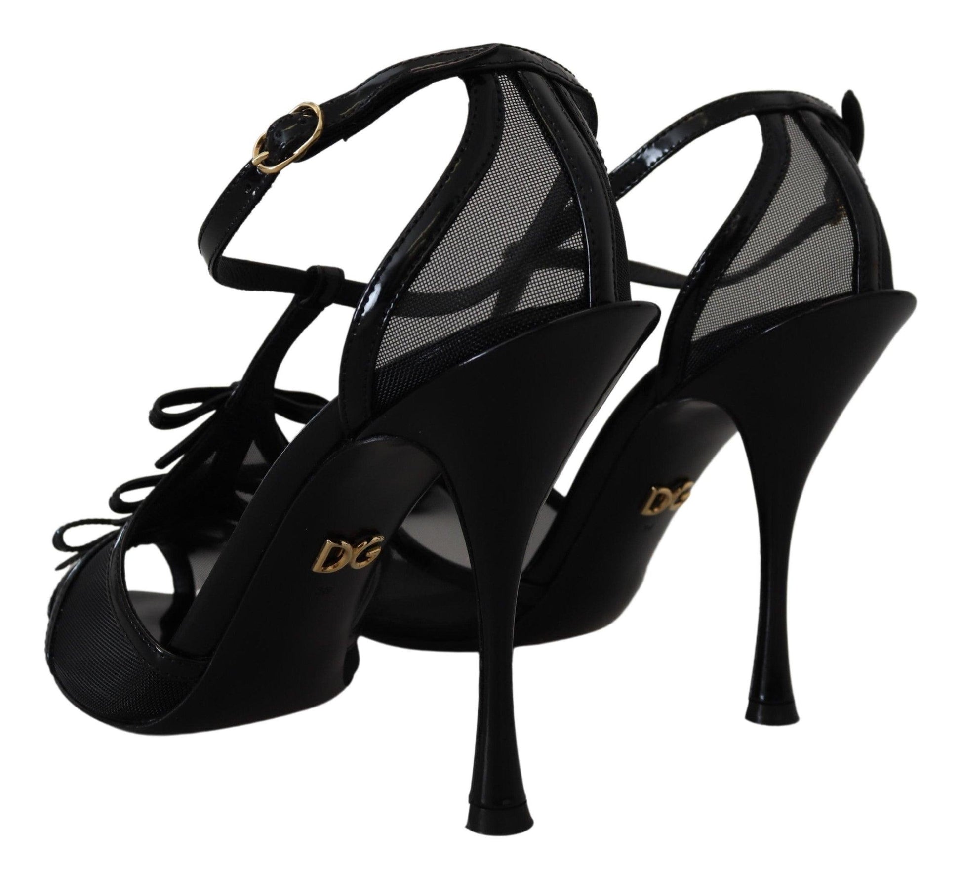 Dolce & Gabbana Elegant Black Stiletto Heeled Sandals - Arichezz.store