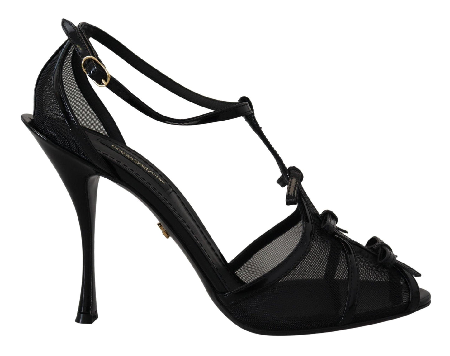 Dolce & Gabbana Elegant Black Stiletto Heeled Sandals - Arichezz.store