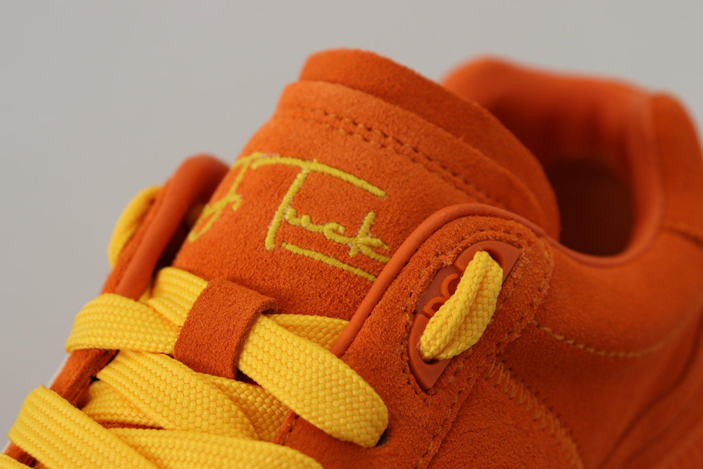 Dolce & Gabbana Chic Orange Suede Lace-Up Sneakers - Arichezz.store