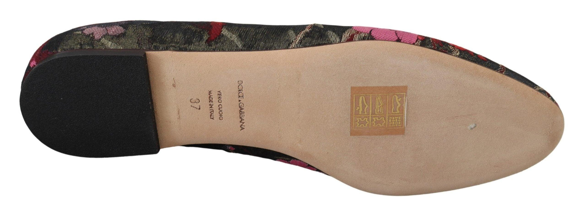 Dolce & Gabbana Multicolor Leather and Fabric Flats with Sacred Heart Patch - Arichezz.store