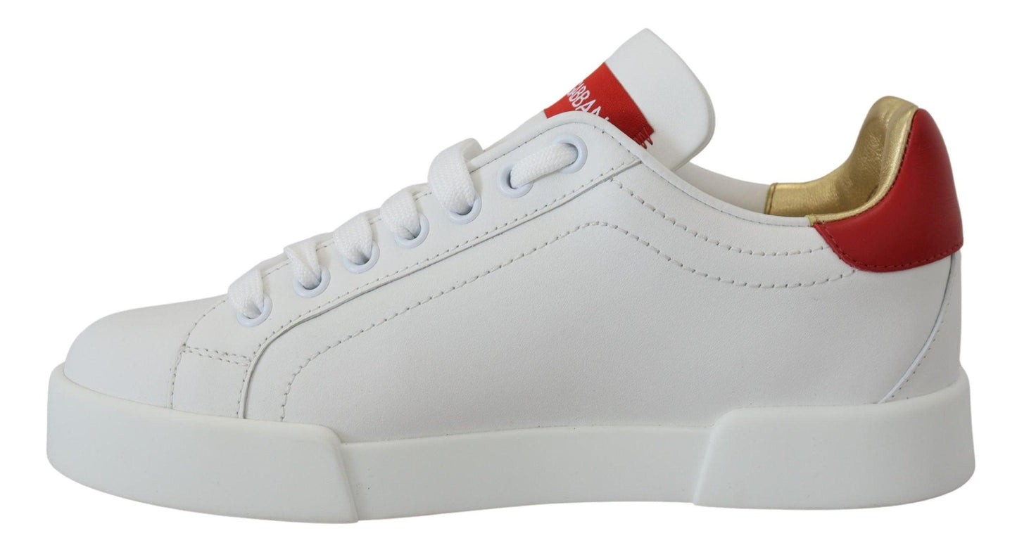 Dolce & Gabbana Sparkling White Portofino Sneakers - Arichezz.store