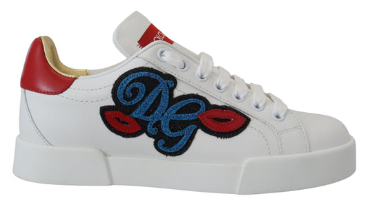 Dolce & Gabbana Sparkling White Portofino Sneakers - Arichezz.store