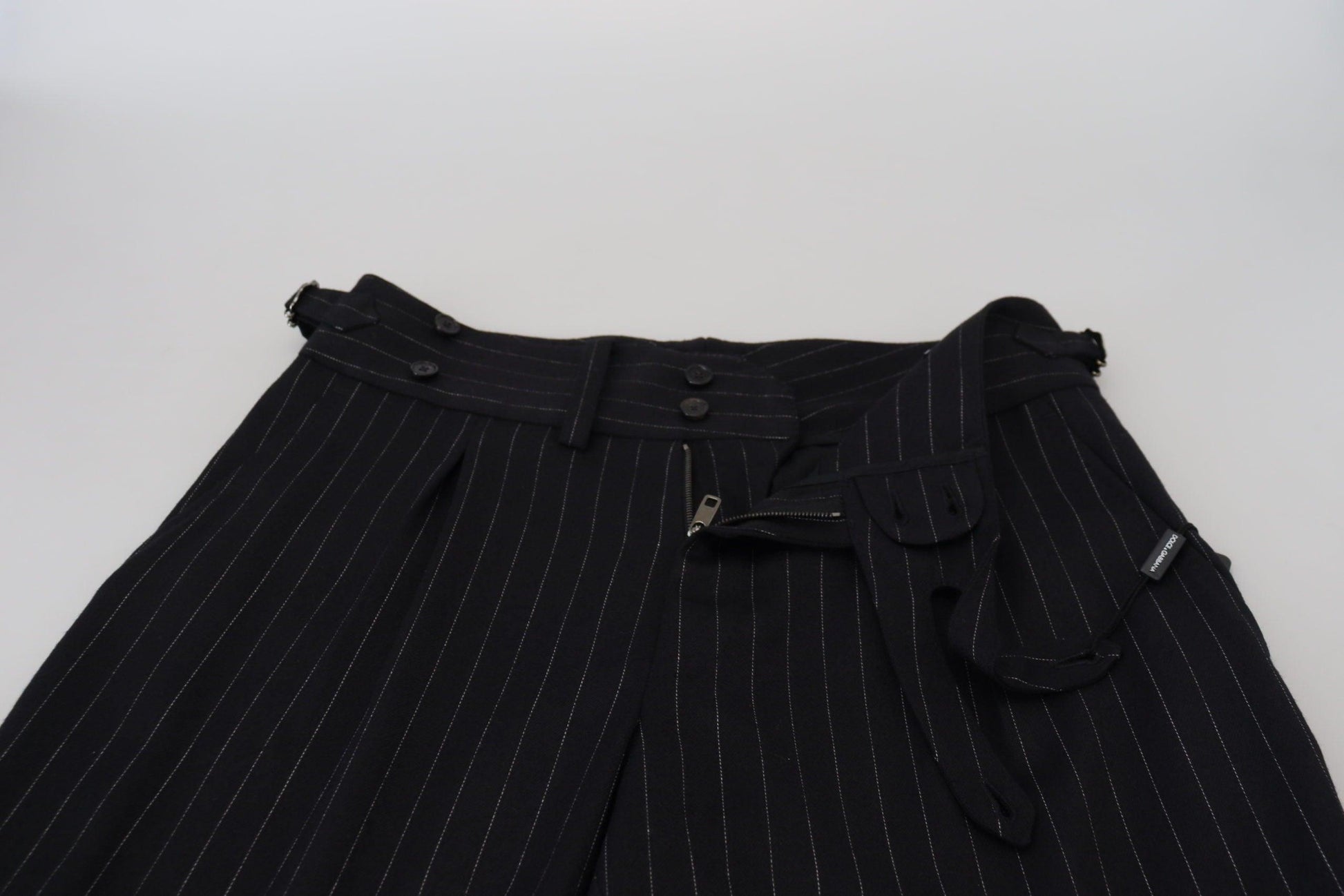 Dolce & Gabbana Elegant Black Striped Wool Blend Trousers - Arichezz.store