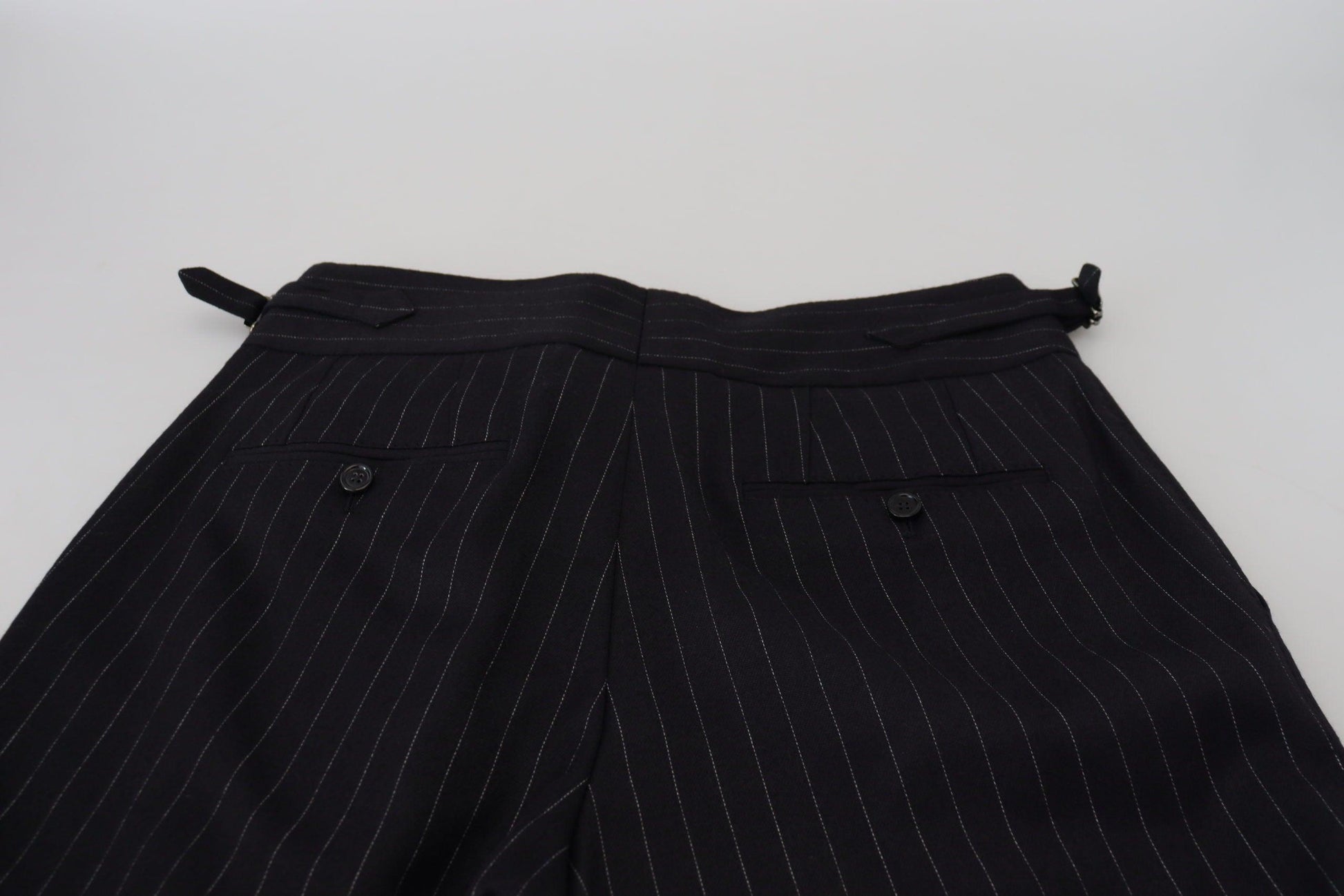 Dolce & Gabbana Elegant Black Striped Wool Blend Trousers - Arichezz.store