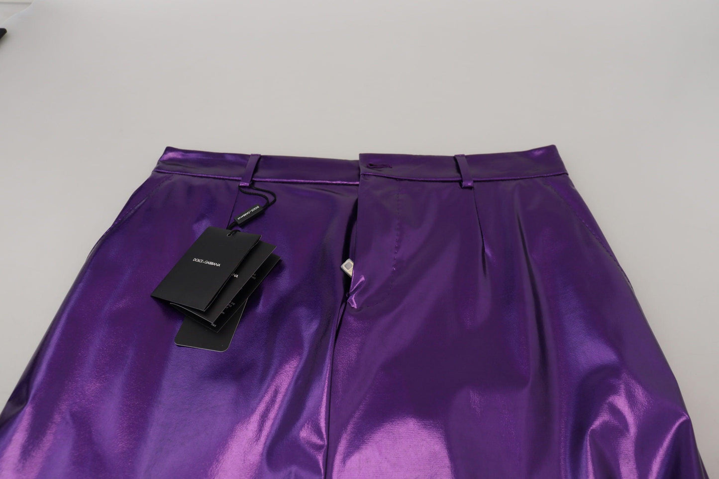 Dolce & Gabbana Elegant Shining Purple Straight Fit Pants - Arichezz.store