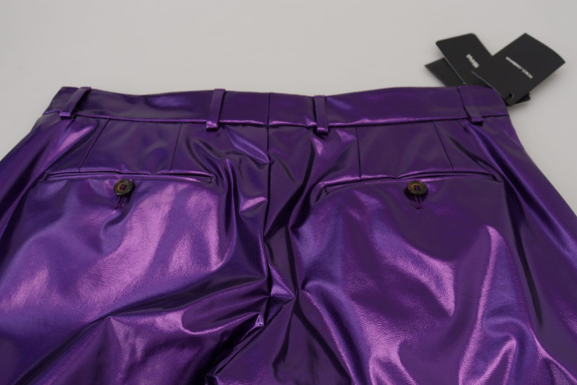 Dolce & Gabbana Elegant Shining Purple Straight Fit Pants - Arichezz.store