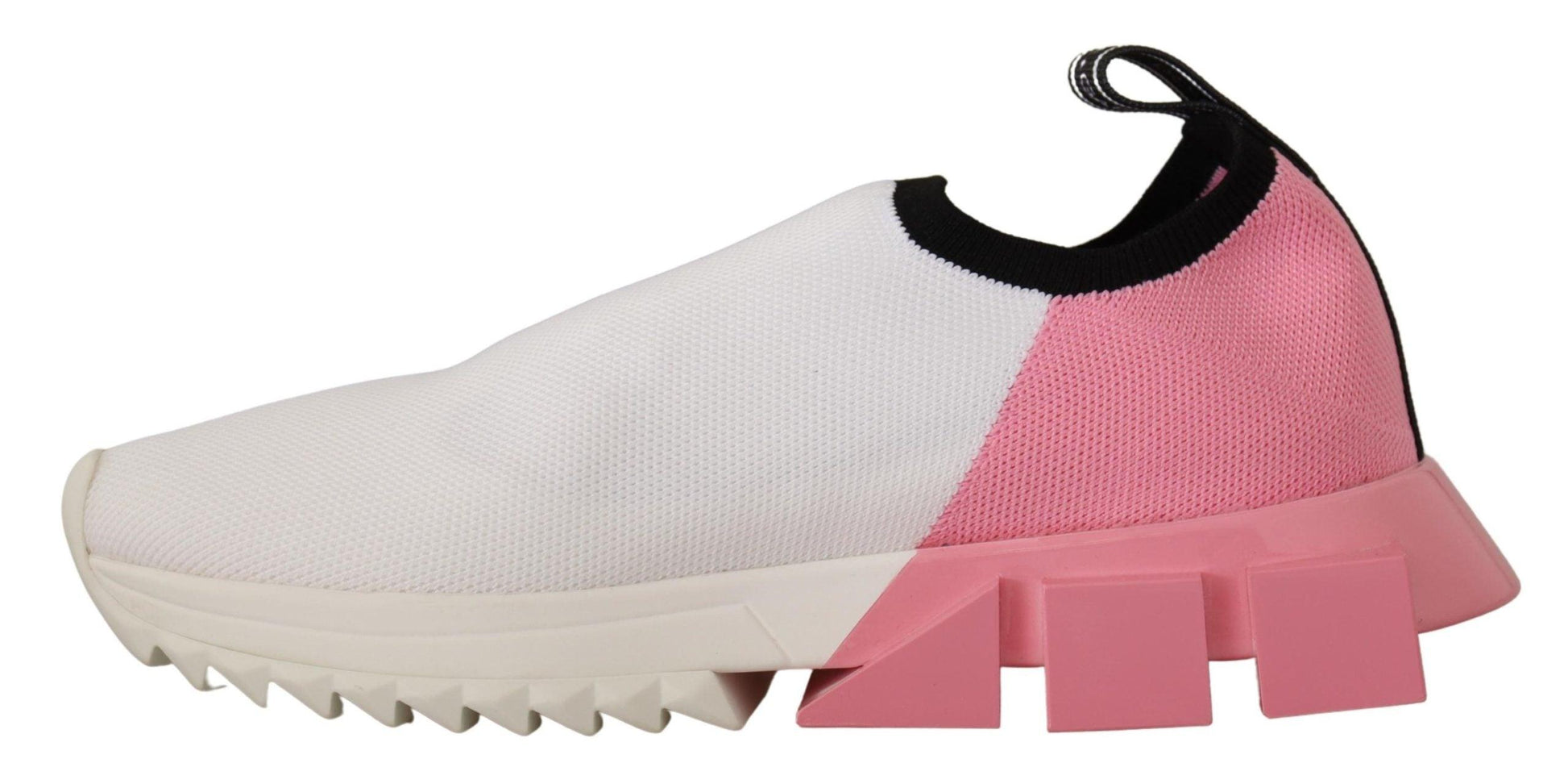 Dolce & Gabbana Elegant Sorrento Slip-On Sneakers in White & Pink - Arichezz.store