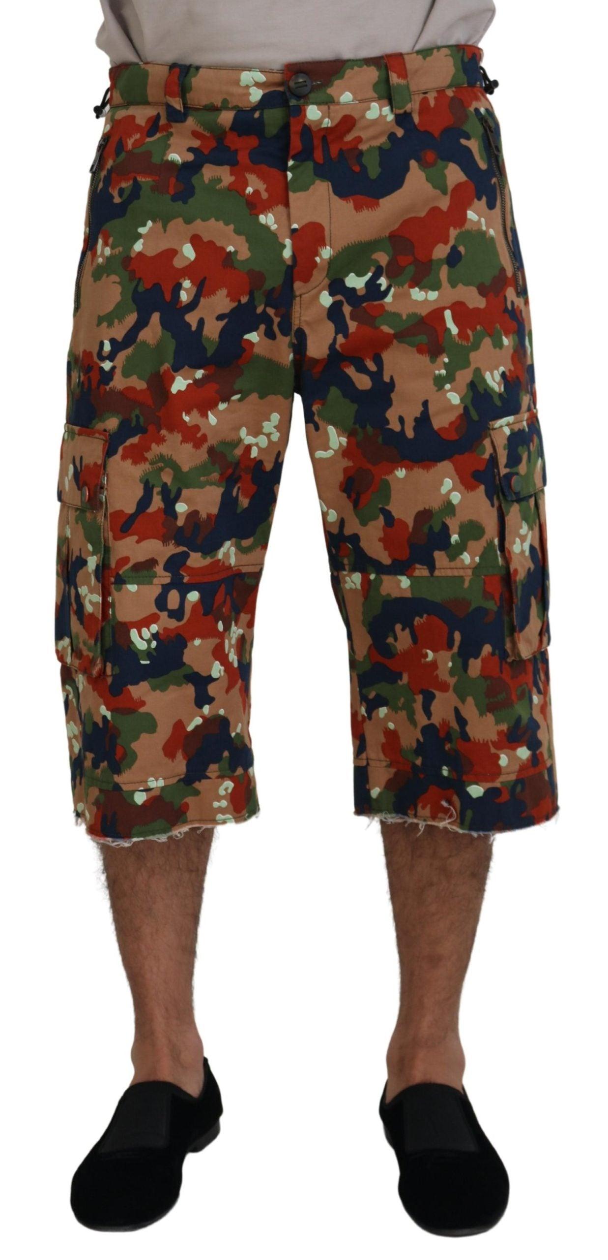 Dolce & Gabbana Italian Designer Multicolor Cargo Shorts - Arichezz.store