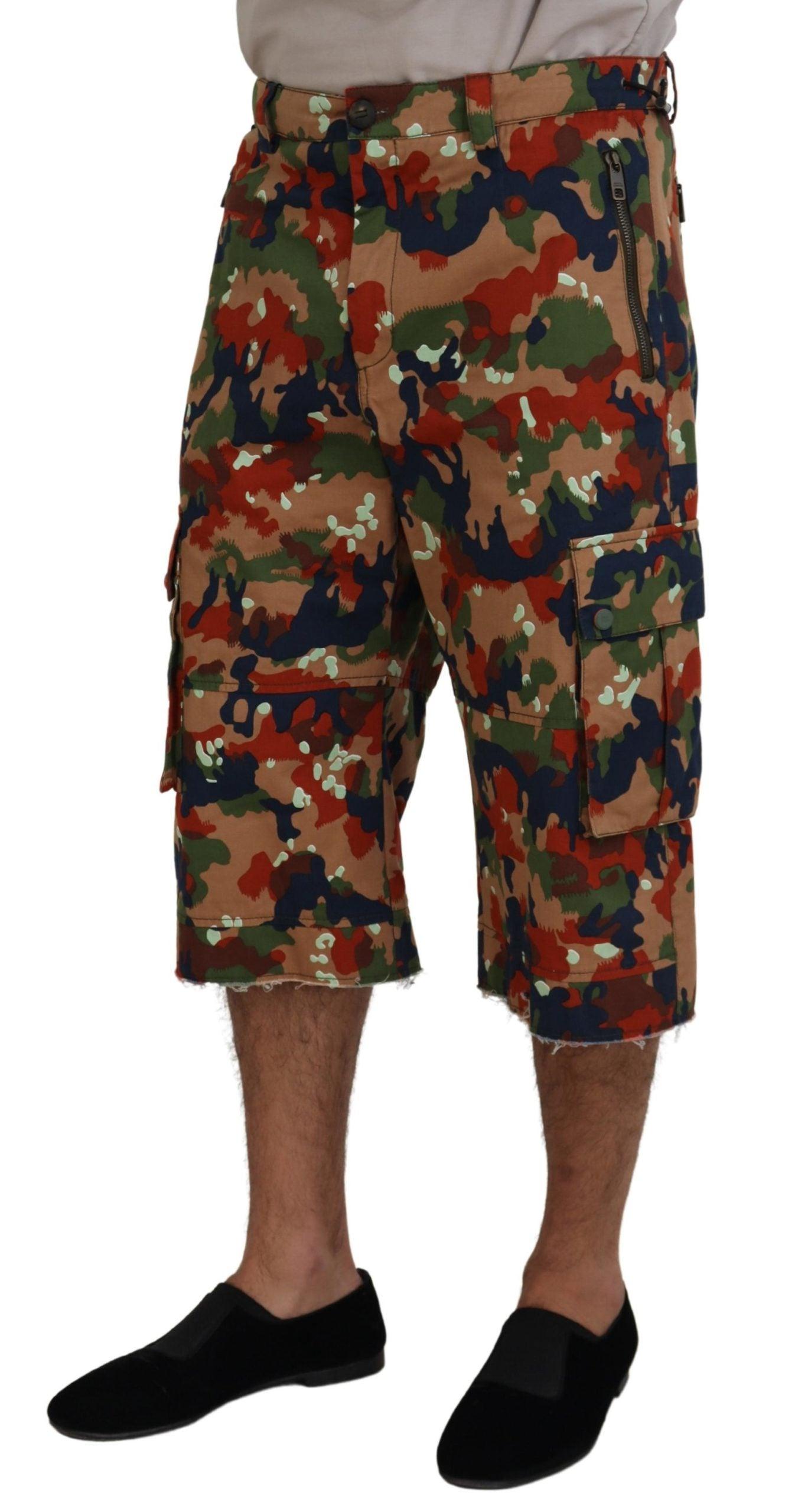 Dolce & Gabbana Italian Designer Multicolor Cargo Shorts - Arichezz.store