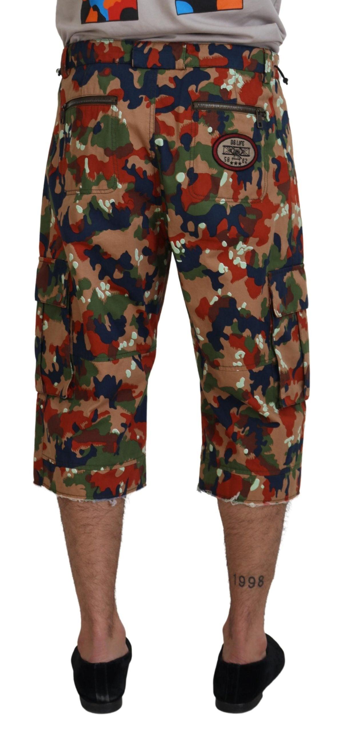 Dolce & Gabbana Italian Designer Multicolor Cargo Shorts - Arichezz.store