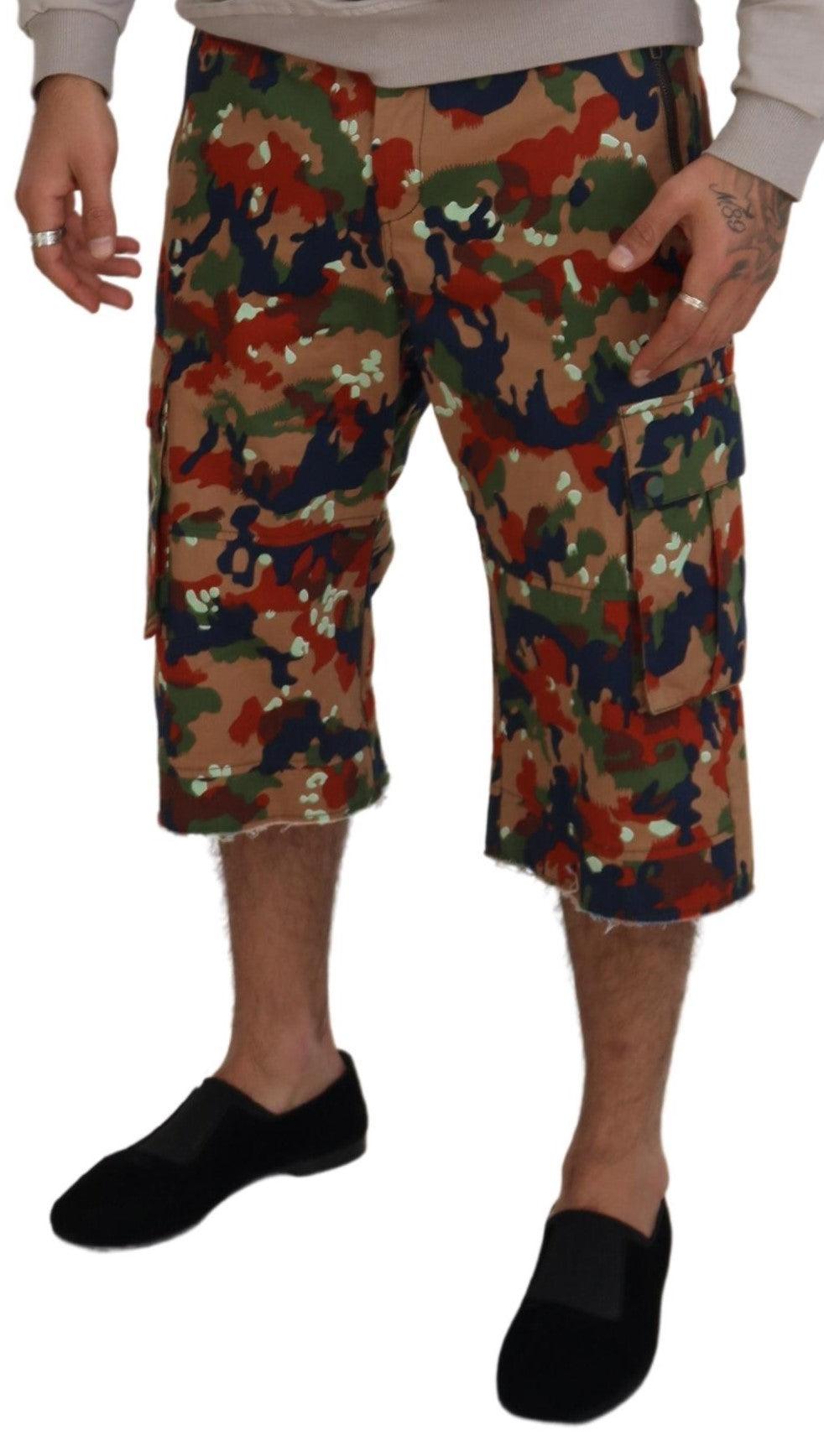 Dolce & Gabbana Italian Designer Multicolor Cargo Shorts - Arichezz.store