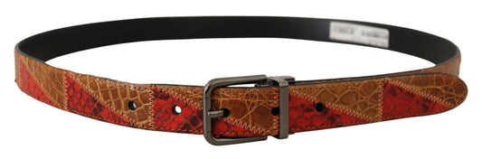 Dolce & Gabbana Elegant Two-Tone Snakeskin Leather Belt - Arichezz.store