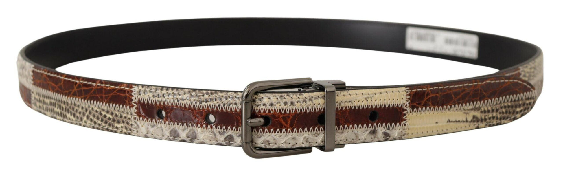 Dolce & Gabbana Multicolor Patchwork Snakeskin Belt - Arichezz.store