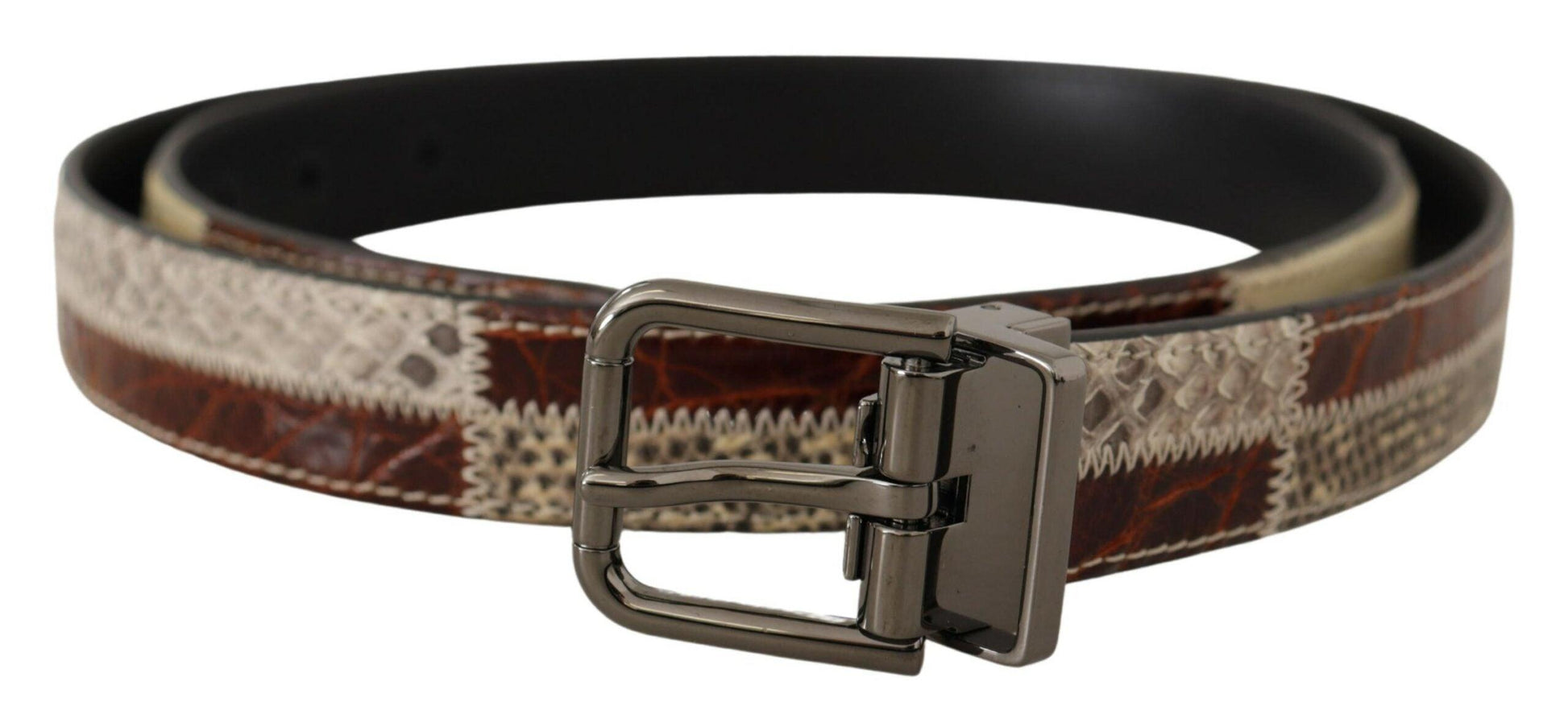 Dolce & Gabbana Multicolor Patchwork Snakeskin Belt - Arichezz.store