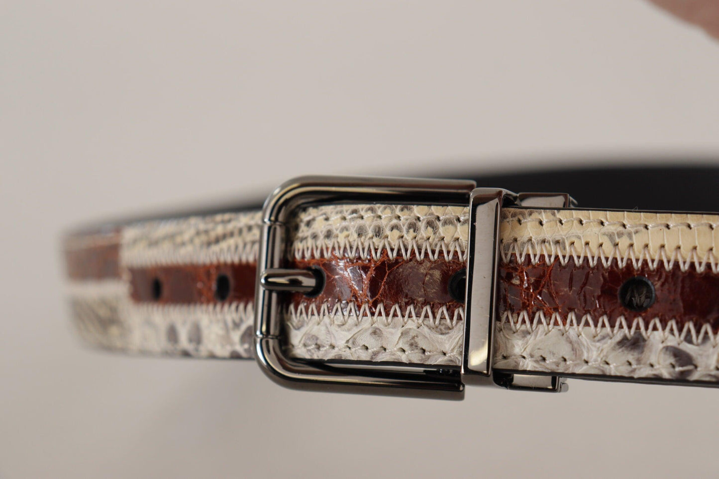 Dolce & Gabbana Multicolor Patchwork Snakeskin Belt - Arichezz.store