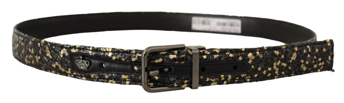 Dolce & Gabbana Elegant Italian Leather Belt with Crown Detail - Arichezz.store