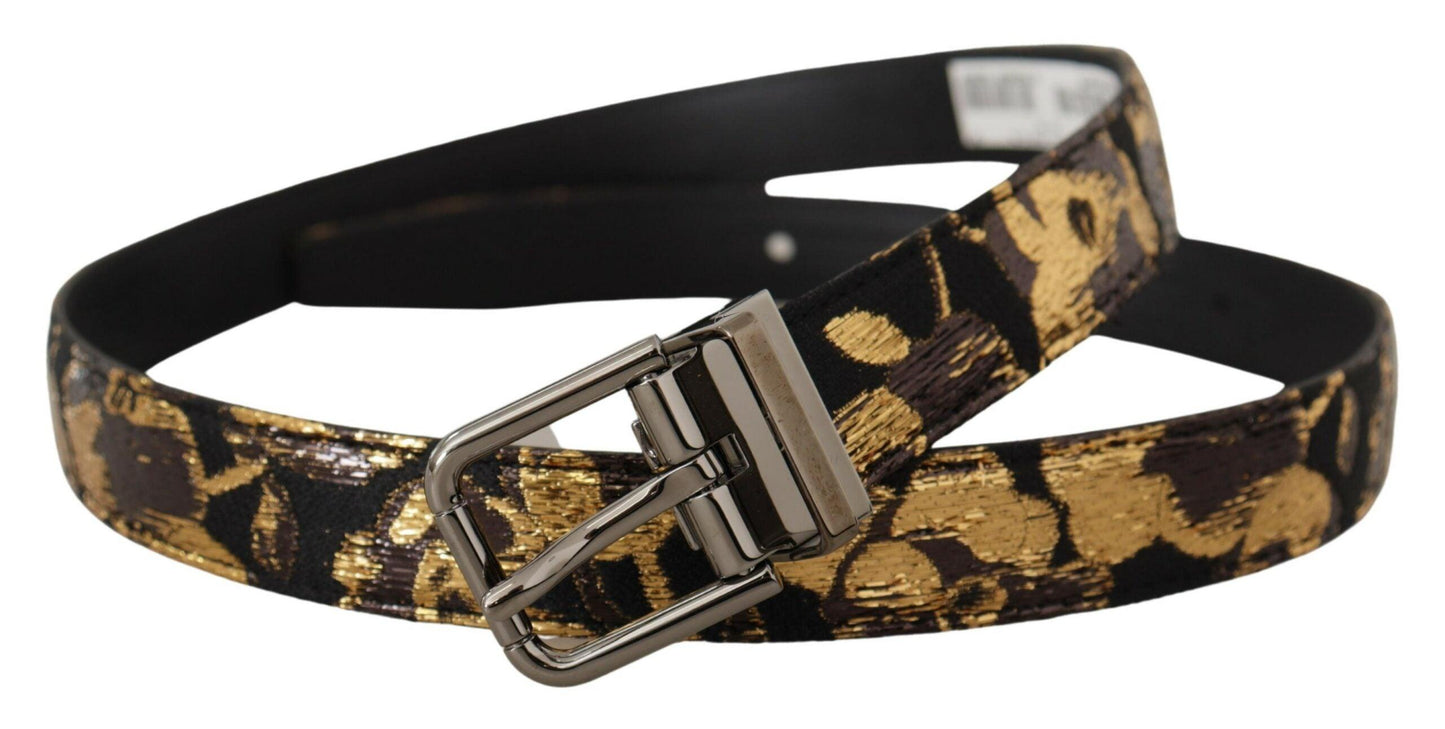 Dolce & Gabbana Multicolor Leather Belt with Black Buckle - Arichezz.store