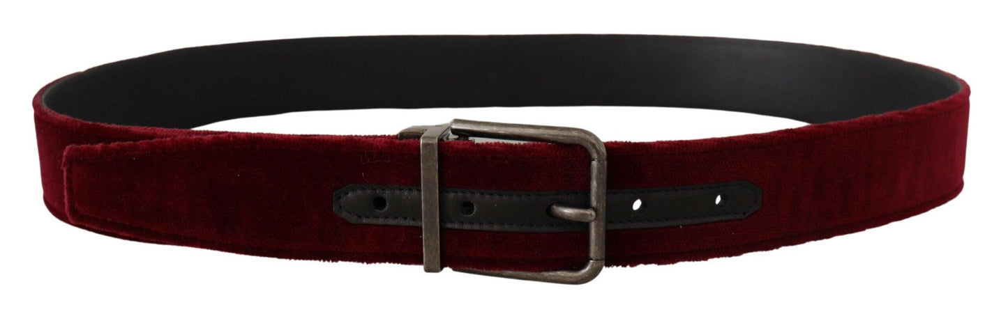 Dolce & Gabbana Velvet Maroon Elegance Belt - Arichezz.store