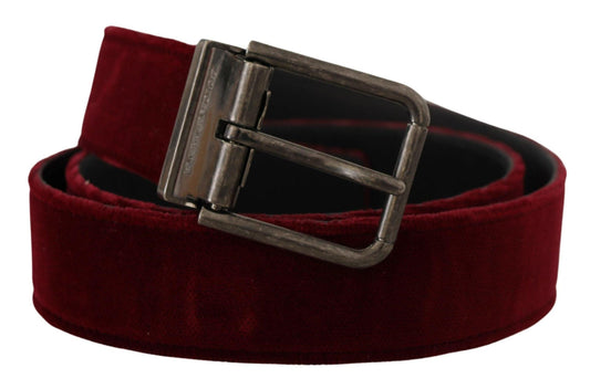 Dolce & Gabbana Velvet Maroon Elegance Belt - Arichezz.store