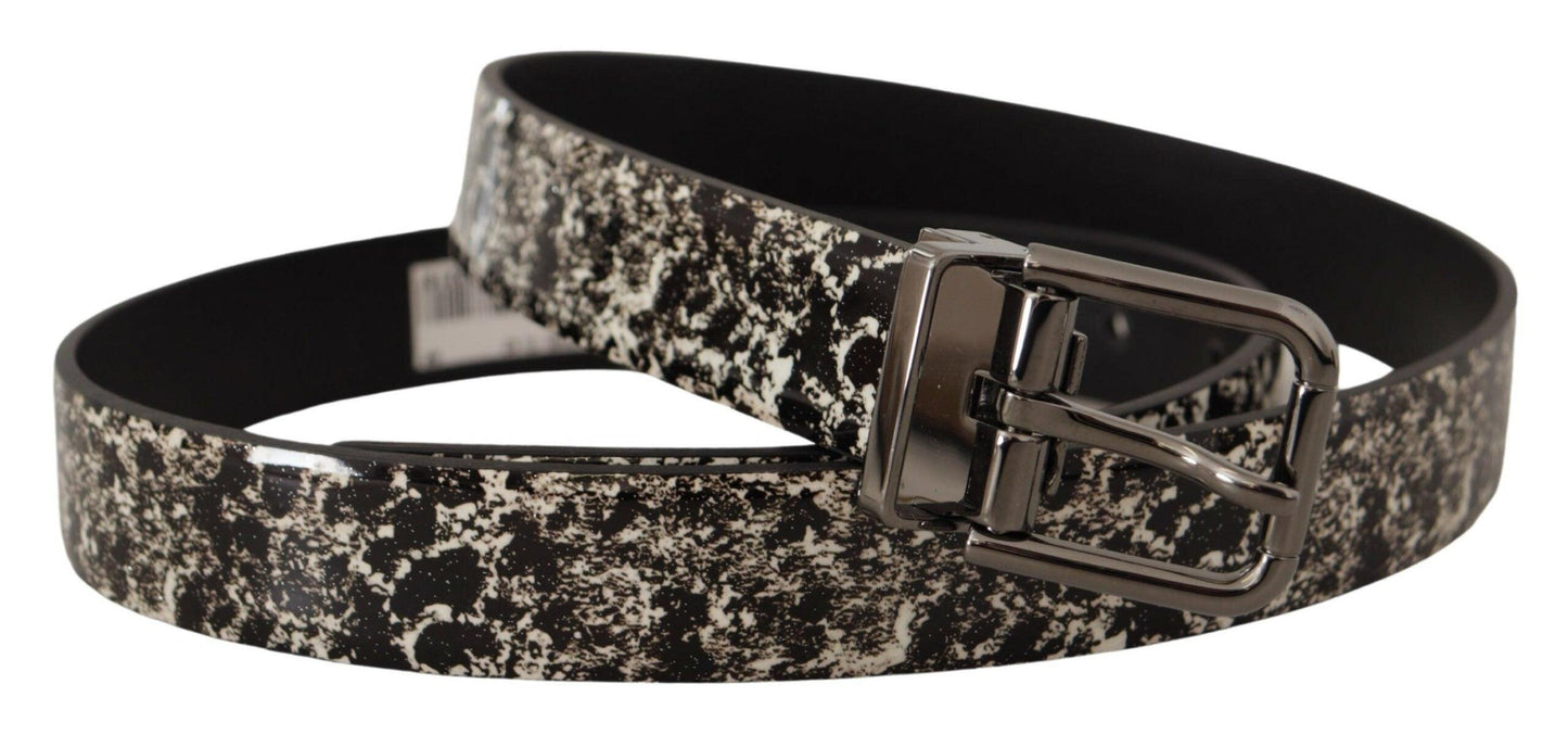 Dolce & Gabbana Elegant Marble Print Leather Belt - Arichezz.store