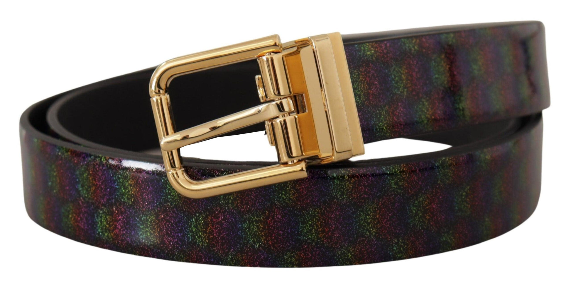 Dolce & Gabbana Elegant Vernice Leather Belt with Silver Buckle - Arichezz.store