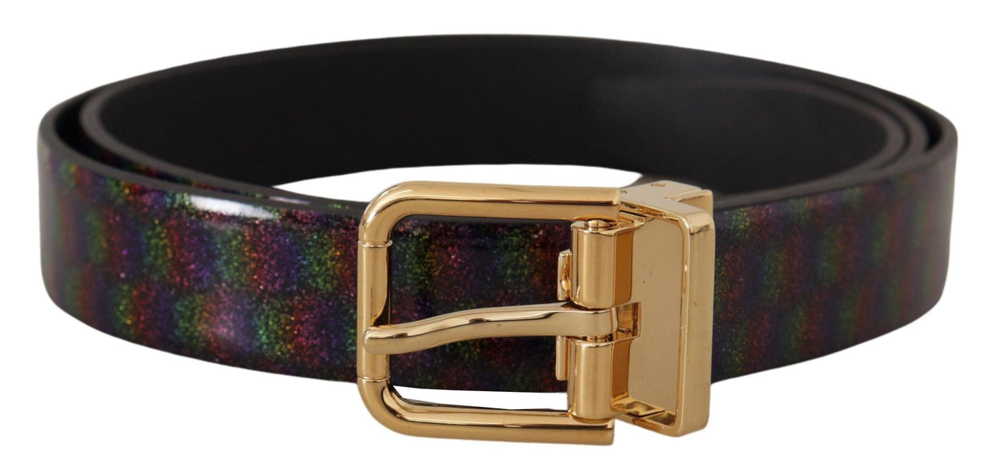 Dolce & Gabbana Elegant Vernice Leather Belt with Silver Buckle - Arichezz.store