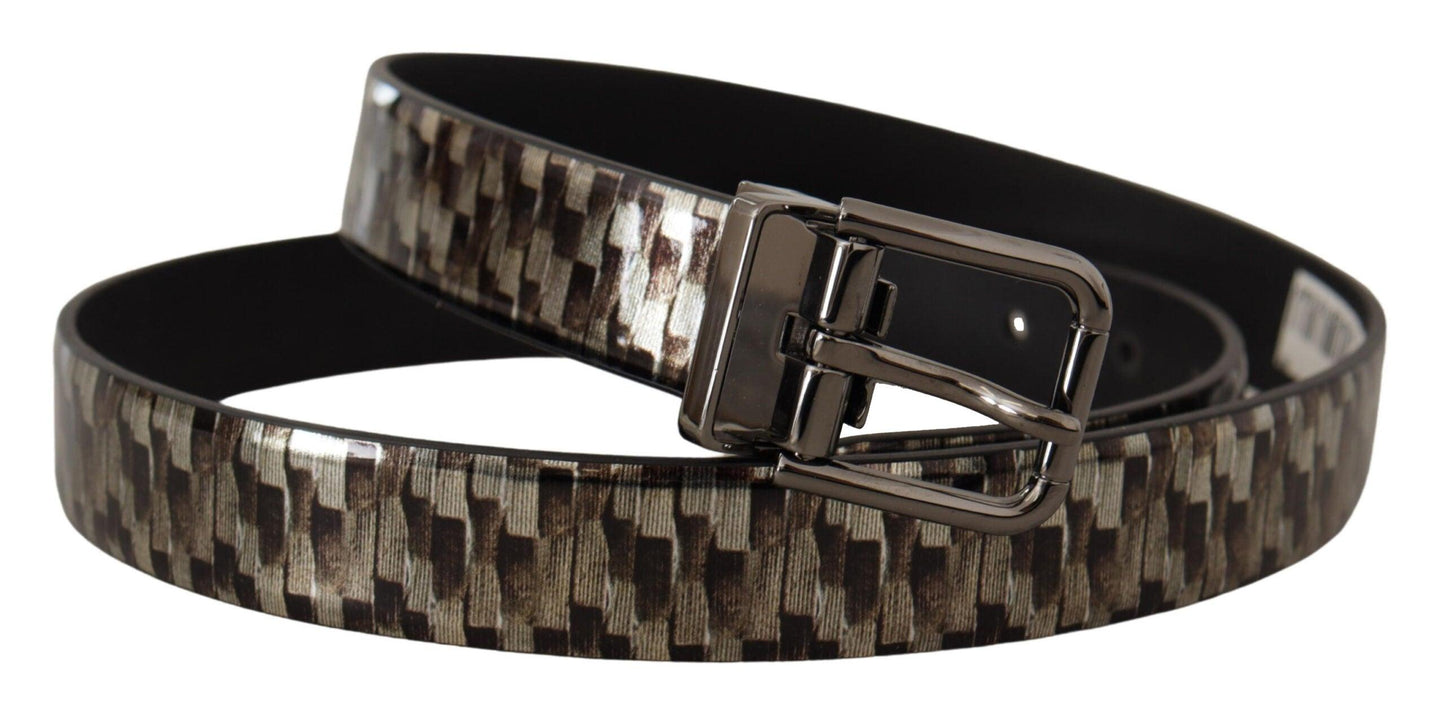 Dolce & Gabbana Elegant Leather Silver Buckle Belt - Arichezz.store