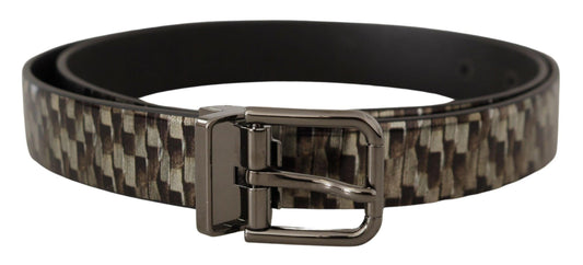 Dolce & Gabbana Elegant Leather Silver Buckle Belt - Arichezz.store