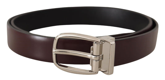 Dolce & Gabbana Elegant Leather Belt with Silver Metal Buckle - Arichezz.store