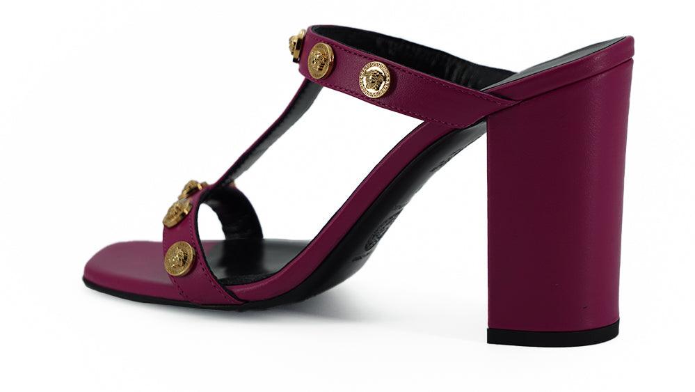 Versace Elegant Purple Calf Leather High Sandals - Arichezz.store