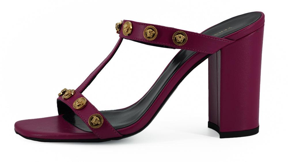 Versace Elegant Purple Calf Leather High Sandals - Arichezz.store