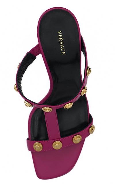 Versace Elegant Purple Calf Leather High Sandals - Arichezz.store