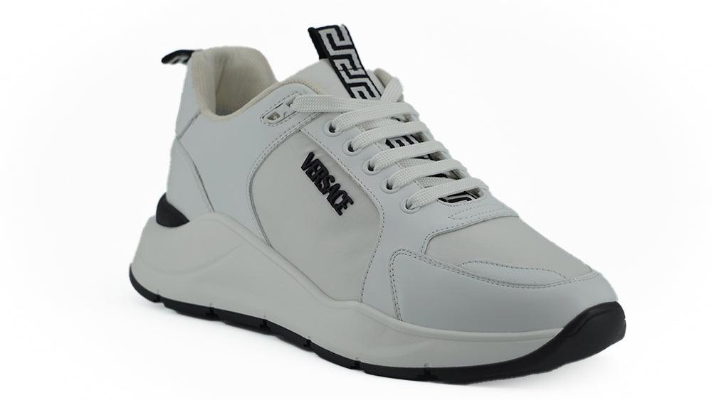 Versace Sleek White Calf Leather Sneakers - Arichezz.store