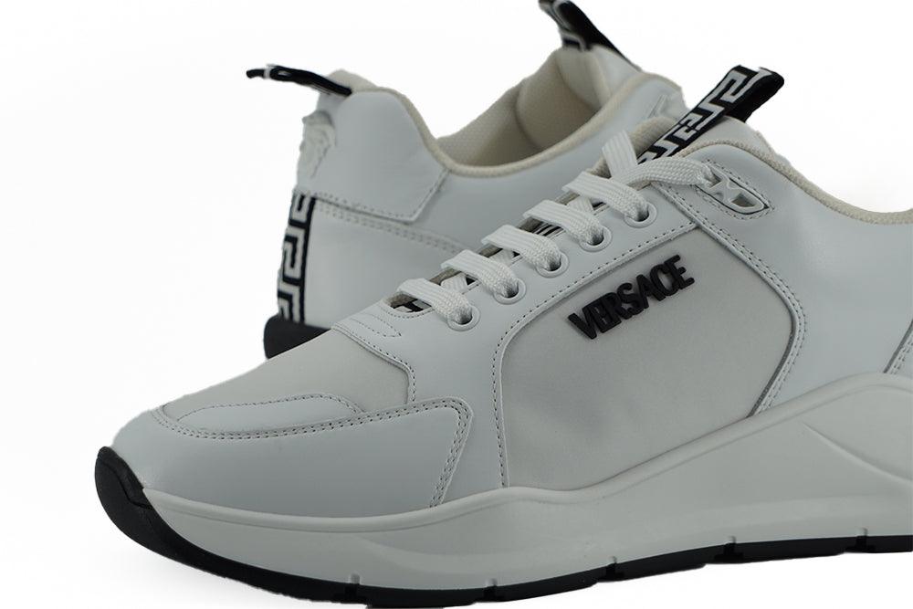 Versace Sleek White Calf Leather Sneakers - Arichezz.store